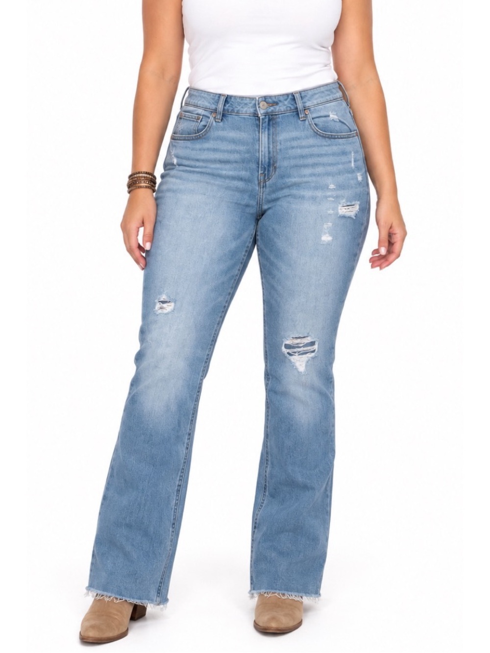 Goldie Blues Light Curvy High Rise Cheeky Slim Boot Jean,size 16W Reg